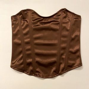 ✨3/$10✨ Brown Corset Strapless/Tube Top